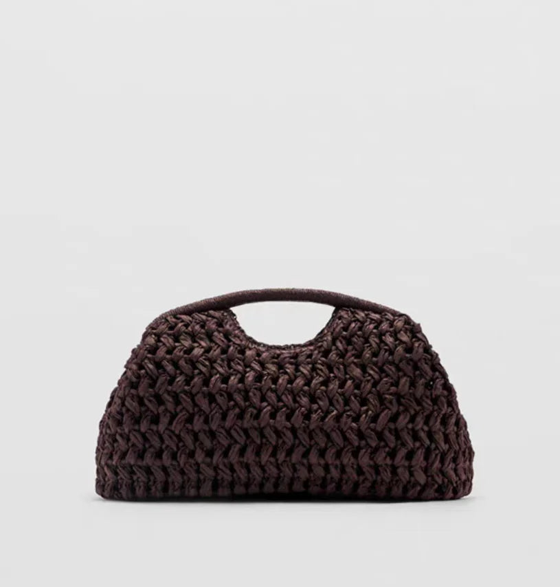 Woven Straw Clutch Bag