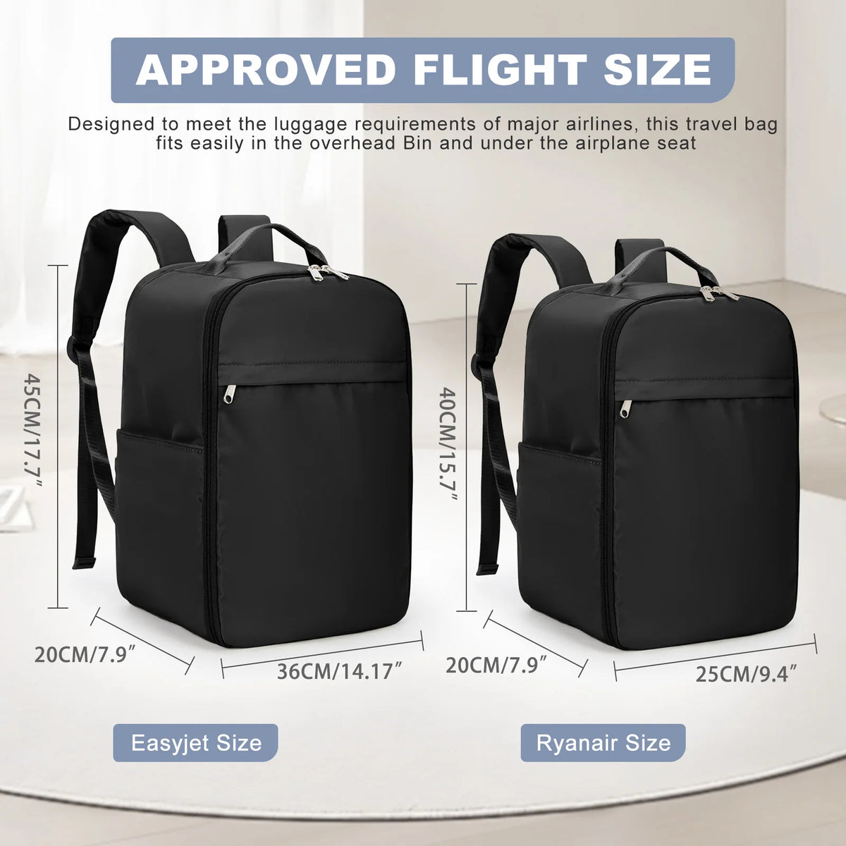 Under-Seat Cabin Backpack 40x20x25 & 45x36x20 cm