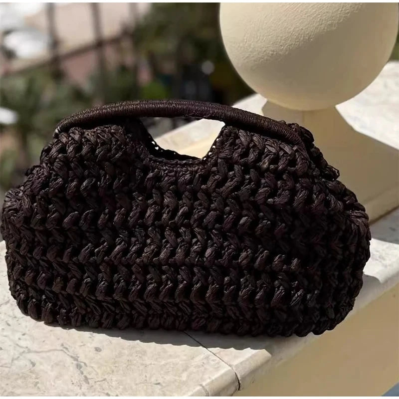 Woven Straw Clutch Bag
