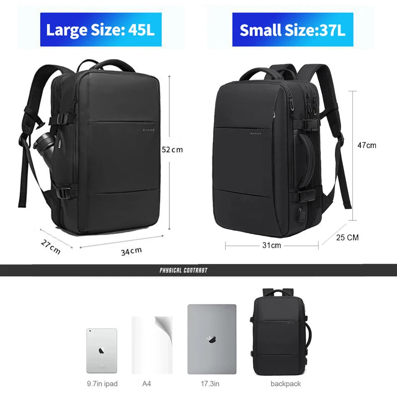 Expandable Travel Backpack 17.3" with USB Port