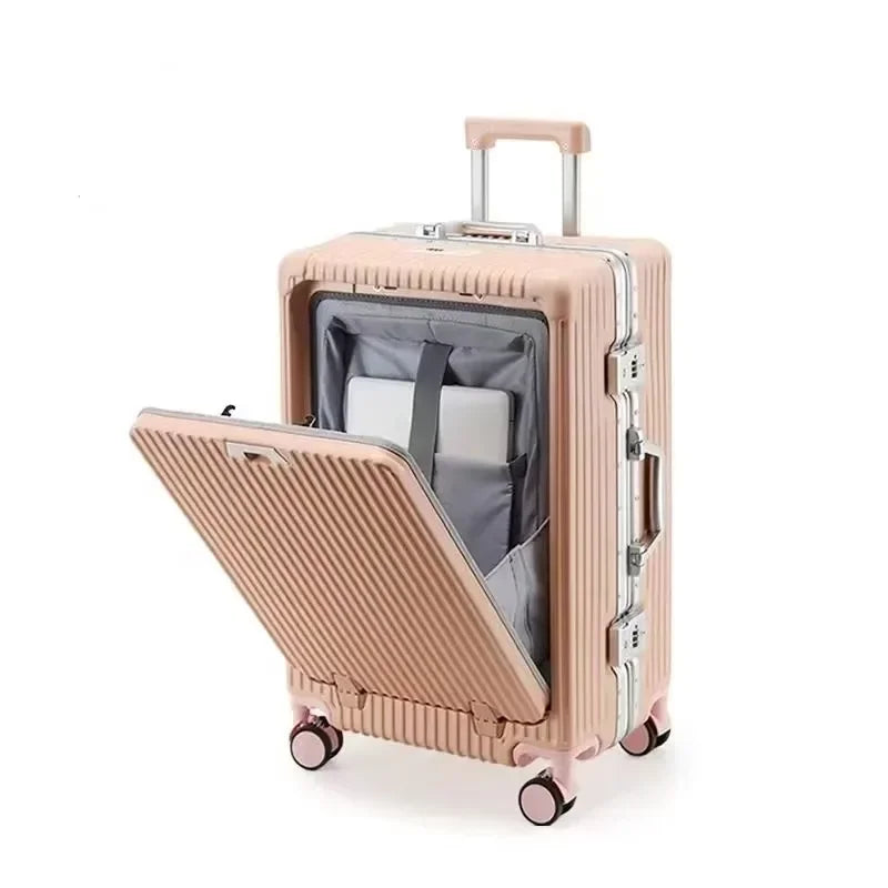Aluminium Frame Suitcase with USB Port & Cup Holder