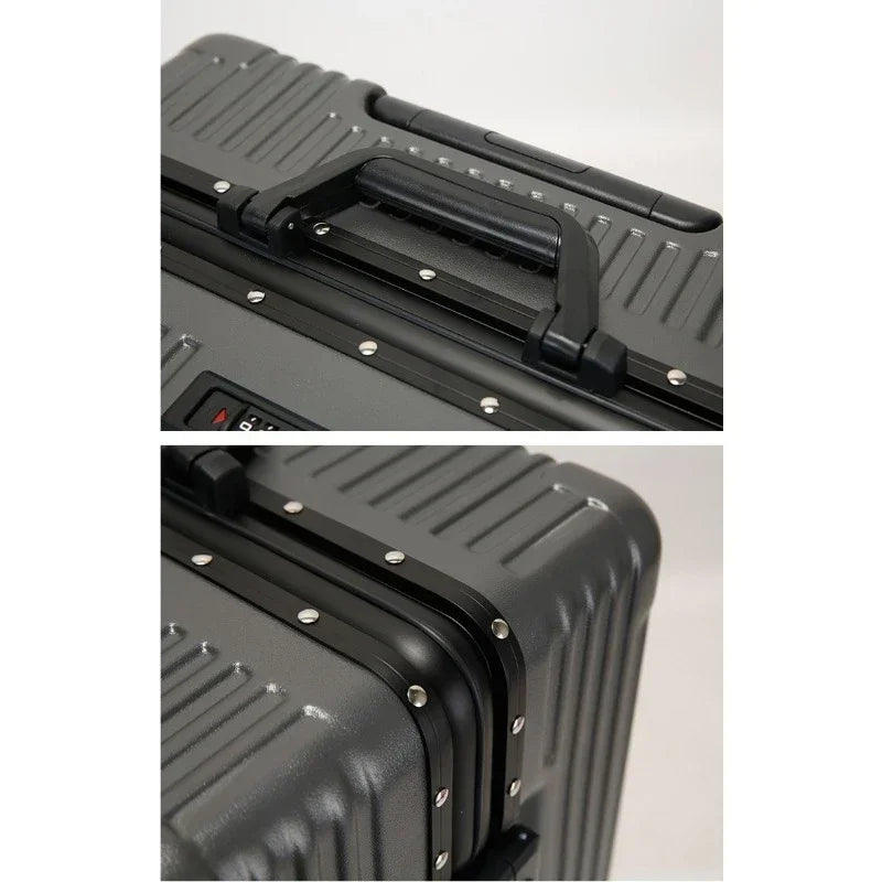 Aluminium Frame Suitcase with USB Port & Cup Holder