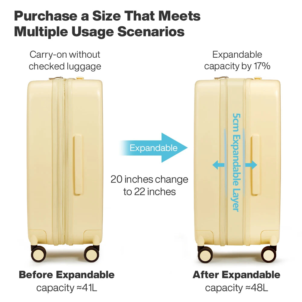 Expandable Hard Shell Suitcase with TSA Lock