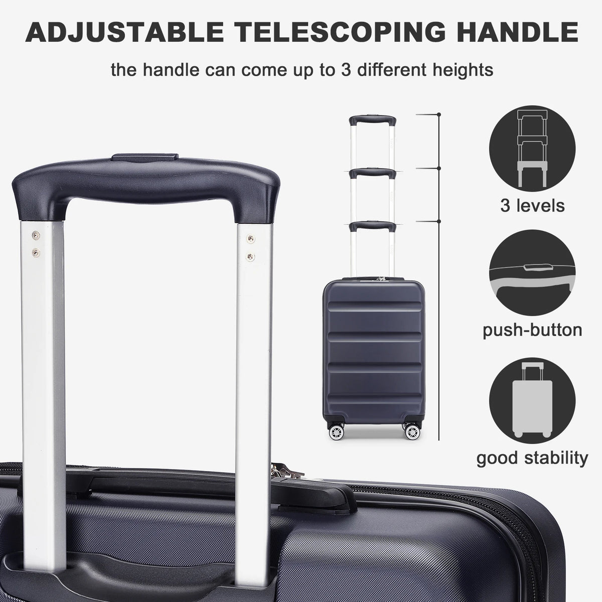 19" Carry-On Cabin Suitcase with TSA Lock