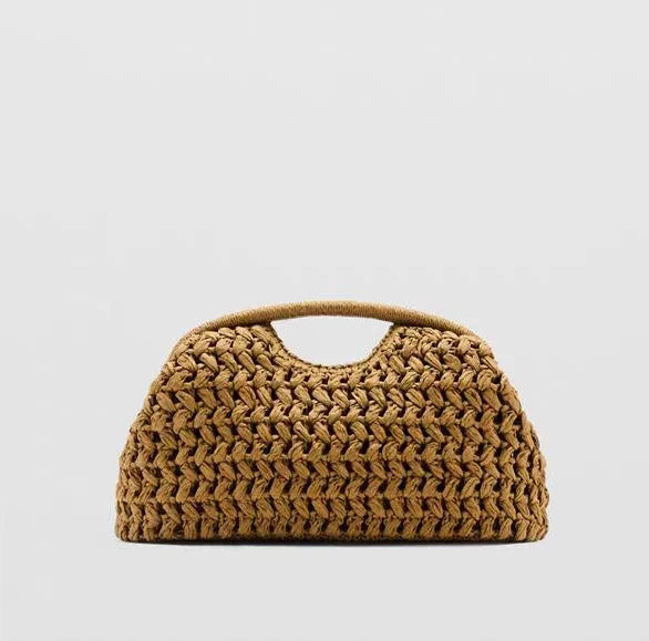 Woven Straw Clutch Bag