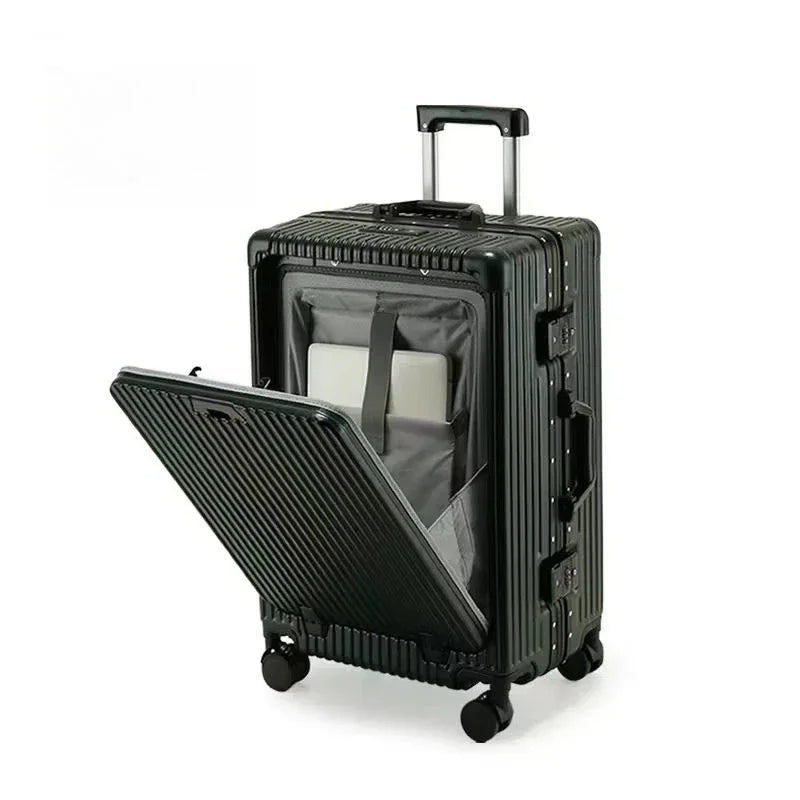 Aluminium Frame Suitcase with USB Port & Cup Holder
