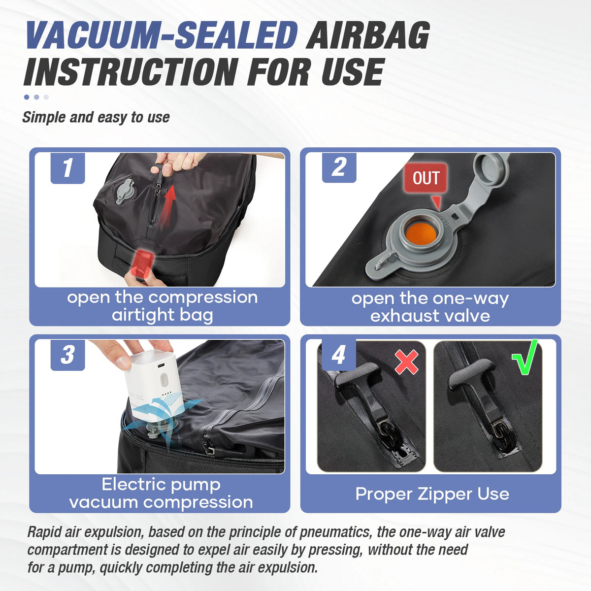 Vacuum Compression Travel Backpack with Pump