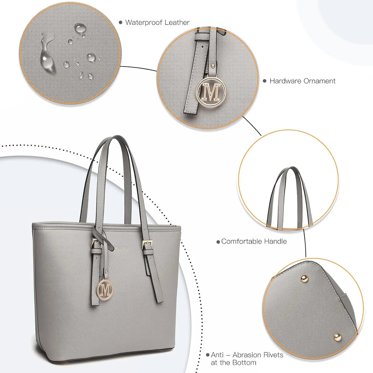 Faux Leather Layered Tote Bag