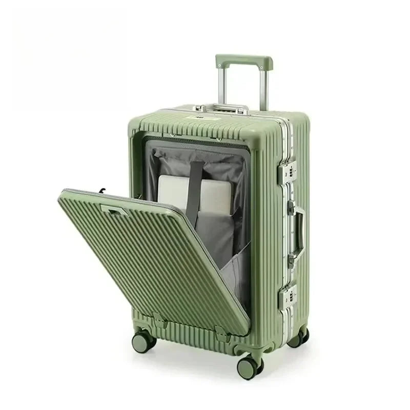 Aluminium Frame Suitcase with USB Port & Cup Holder