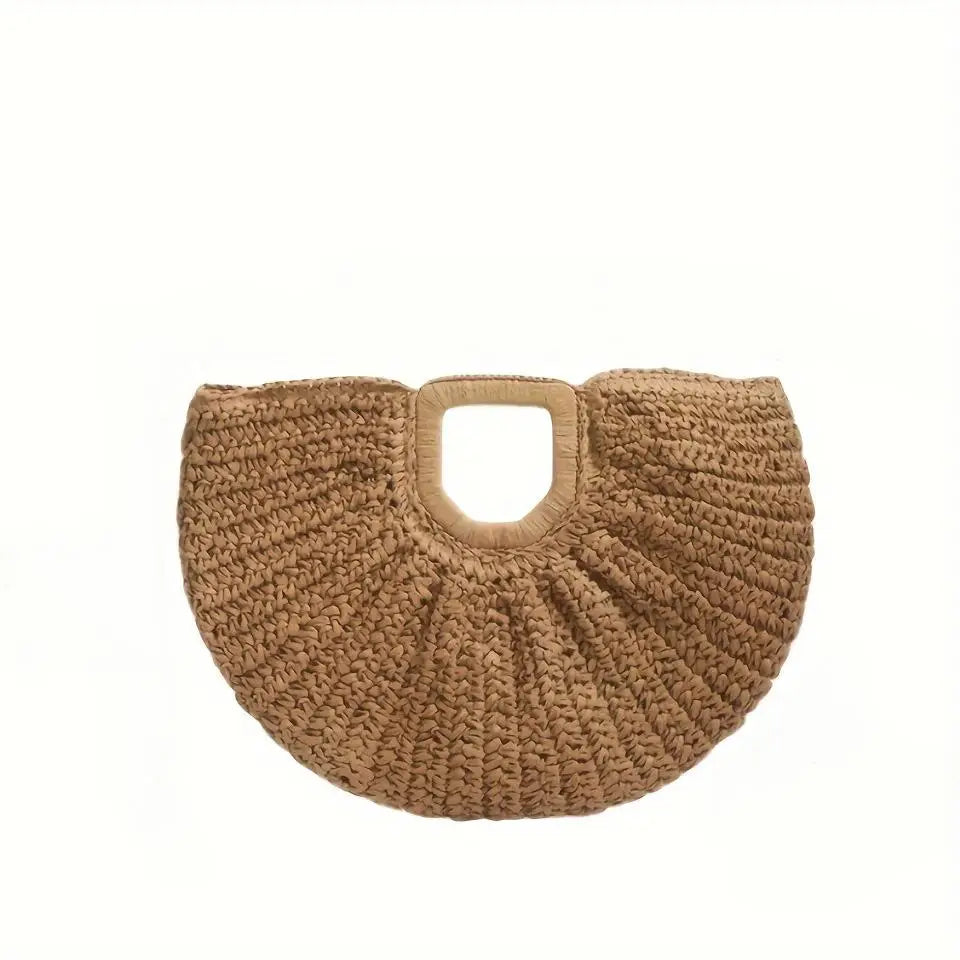 Woven Straw Clutch Bag