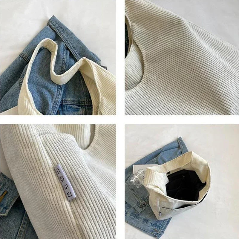 Corduroy Shopper Tote Bag