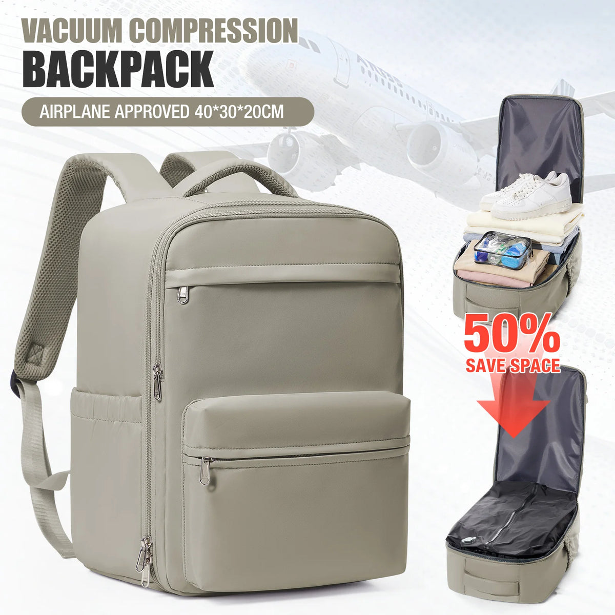 Vacuum Compression Travel Backpack with Pump