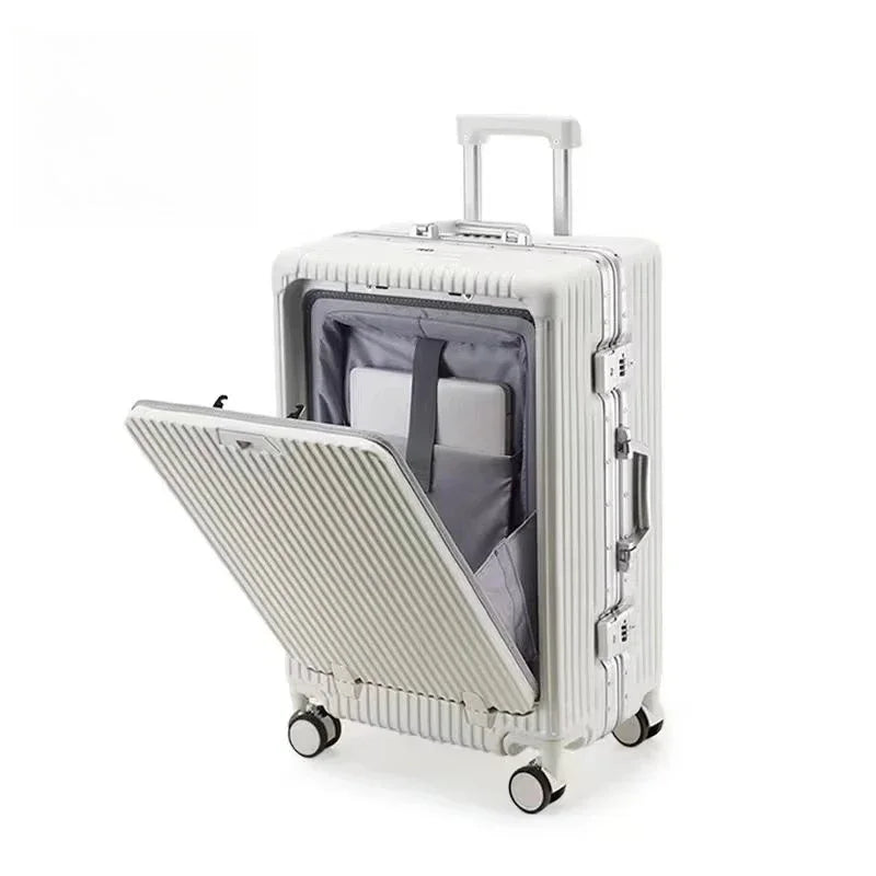 Aluminium Frame Suitcase with USB Port & Cup Holder