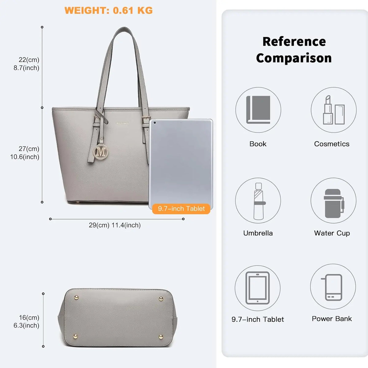 Faux Leather Layered Tote Bag