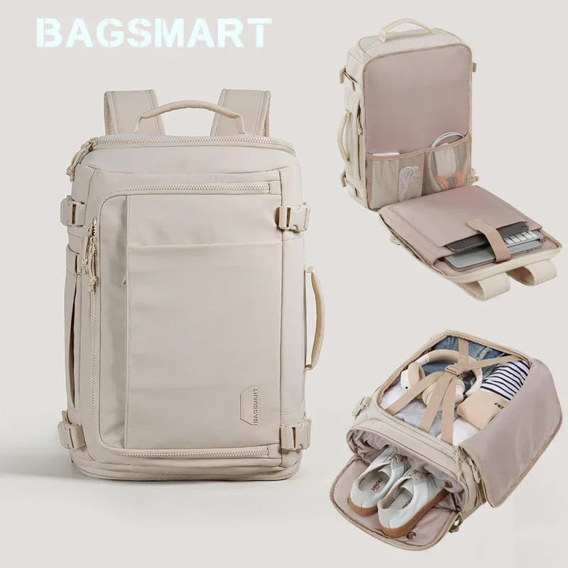 Carrow vacuum compression travel backpack 28-38L