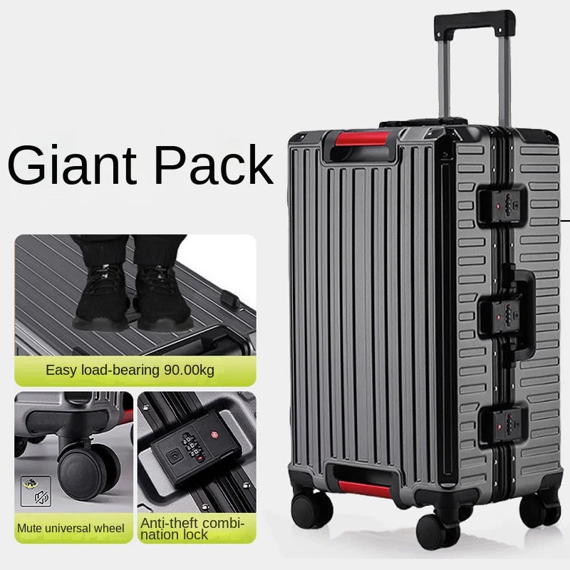 Aluminium Frame Suitcase with Five Wheels & USB Port