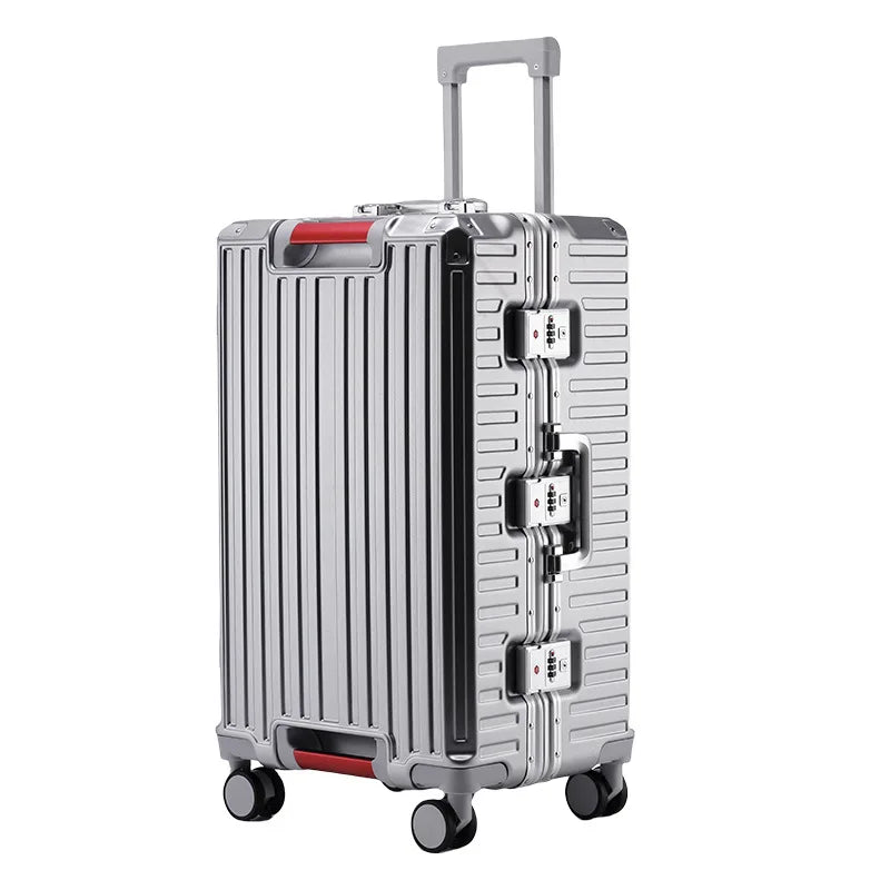Carrow aluminium frame suitcase with five wheels