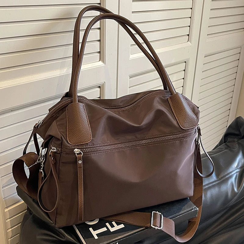 Carrow water-resistant nylon shoulder tote bag