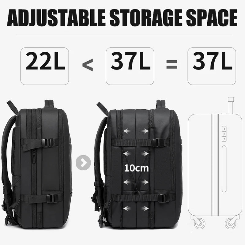 Expandable Travel Backpack 17.3" with USB Port