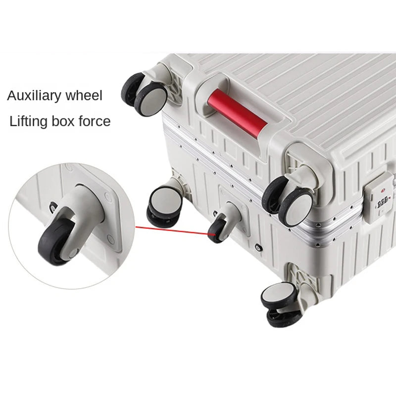 Aluminium Frame Suitcase with Five Wheels & USB Port