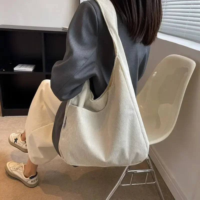 Corduroy Shopper Tote Bag