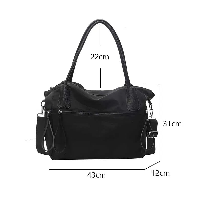 Water-Resistant Nylon Shoulder Tote