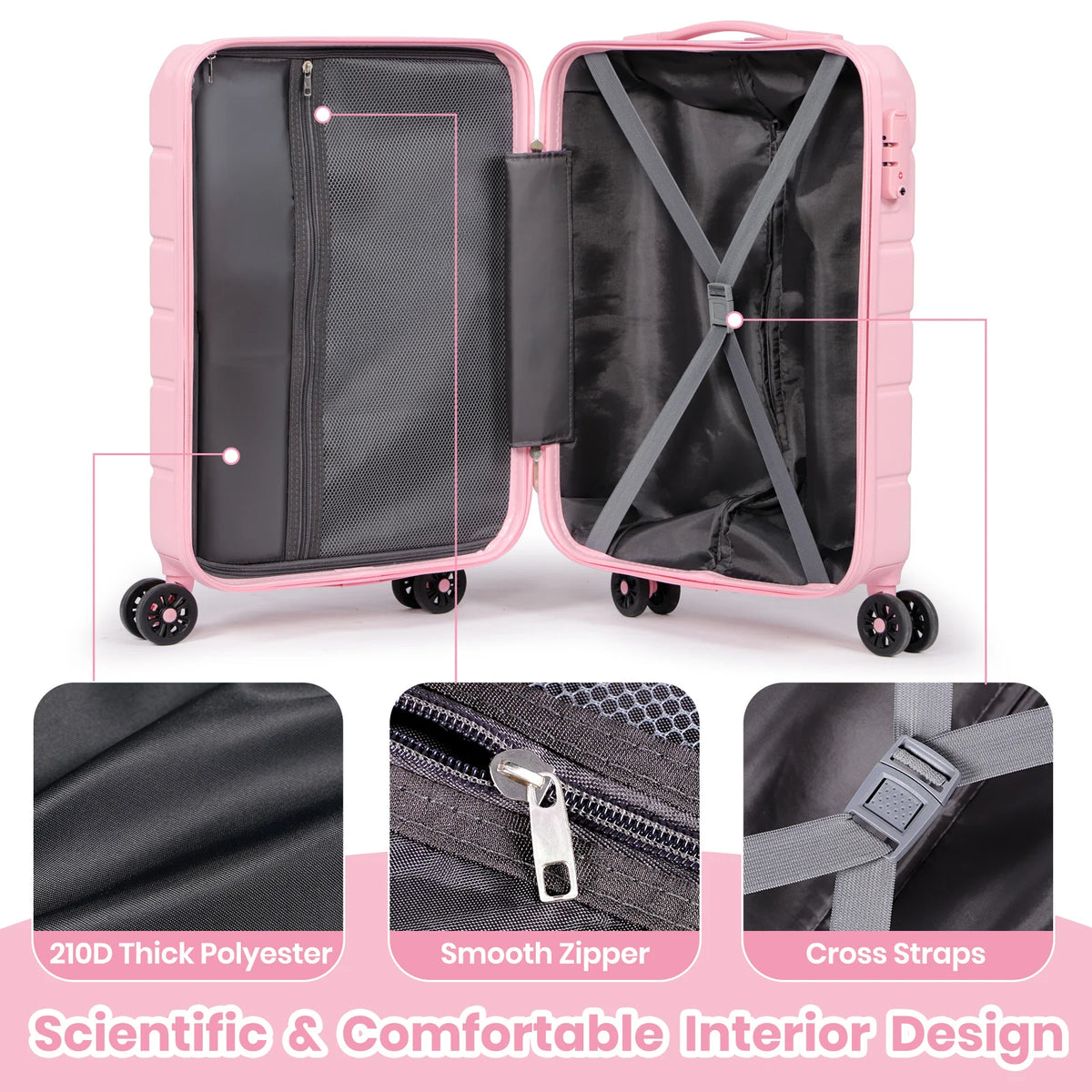 20" Cabin Hard Shell Suitcase with TSA Lock