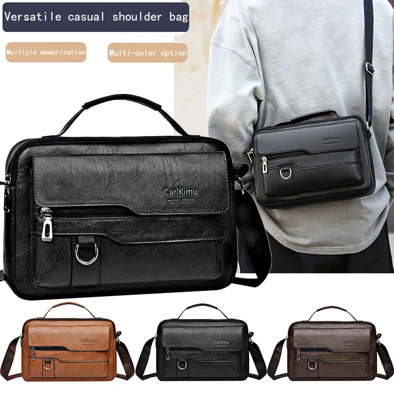 Carrow retro faux leather messenger bag
