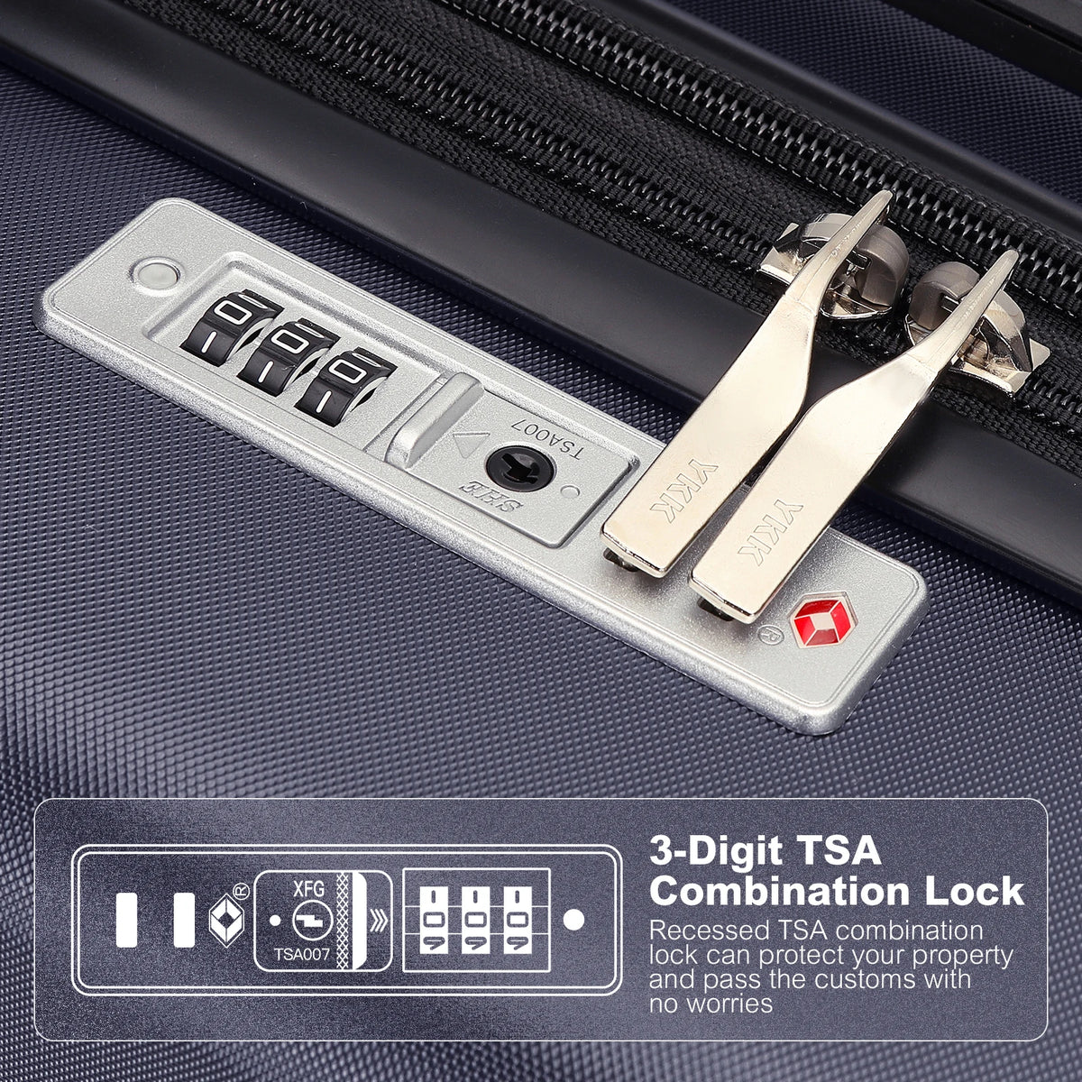 19" Carry-On Cabin Suitcase with TSA Lock