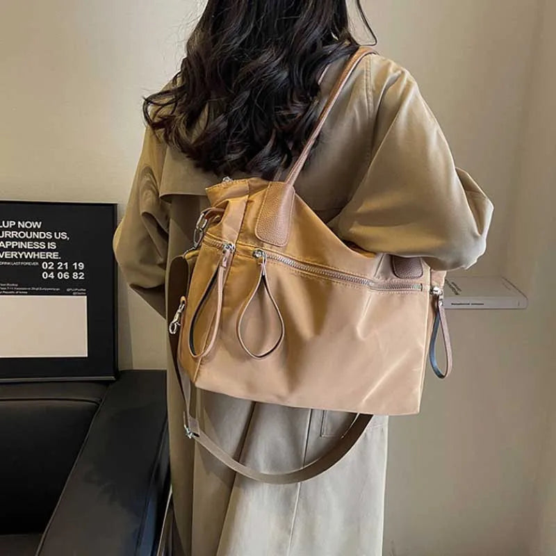 Water-Resistant Nylon Shoulder Tote