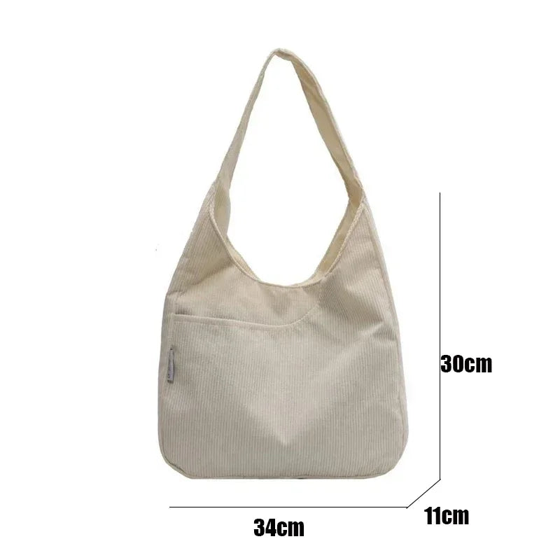 Corduroy Shopper Tote Bag