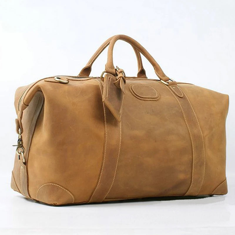 Carrow vintage leather weekender duffel bag