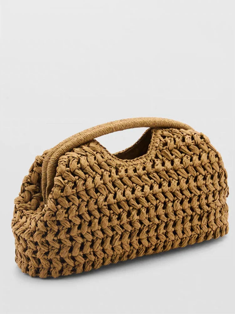 Woven Straw Clutch Bag
