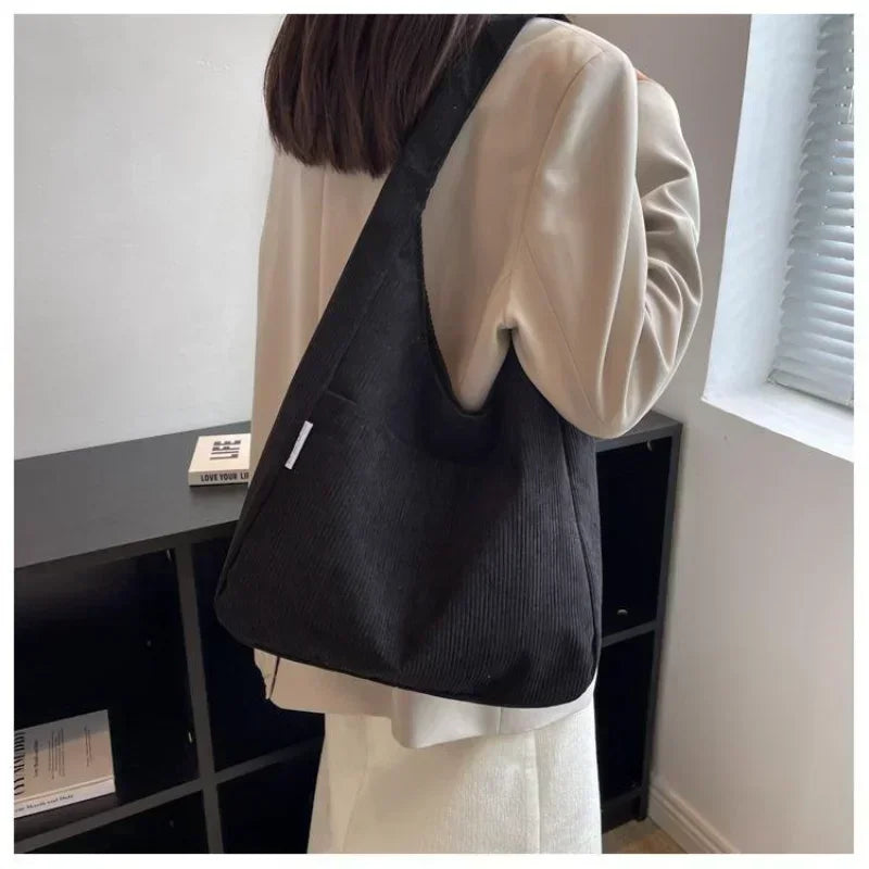 Corduroy Shopper Tote Bag