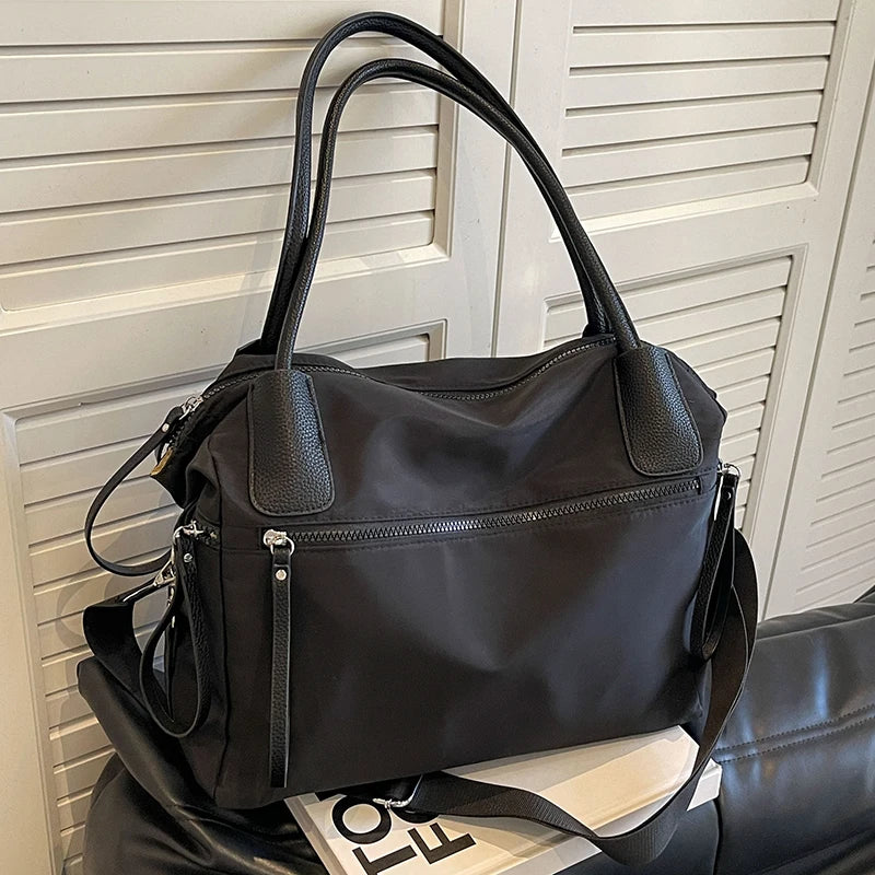 Water-Resistant Nylon Shoulder Tote